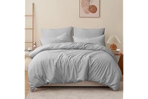 RUIKASI Funda Nordica Cama 180 - Juego de Funda Edredon 240x260, con 2 Fundas Almohadas 50x75 cm, Microfibra, Suave y Transpirable, Gris Claro