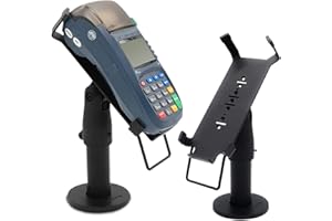 POS VALLEY Supporto Ergonomico per Terminale di Pagamento POS da Banco PAX S80 - Stand POS Bancomat con Maniglia, Rotazione 180° Inclinazione 45°, Montaggio con Viti o Adesivo