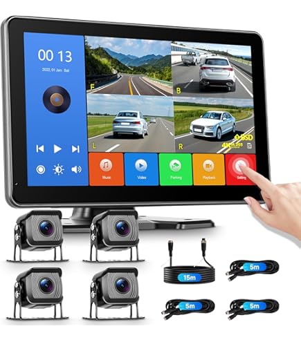 VASTEND Bekabelde achteruitrijcamerakit, AHD 1080P achteruitrijcamera met 10 inch touchscreen-monitor, IP69 waterdicht, IR nachtzicht, achteruitrijcamera's voor auto, bestelwagen, vrachtwagen, trailer VASTEND Bekabelde achteruitrijcamerakit, AHD 1080P achteruitrijcamera met 10 inch touchscreen-monitor, IP69 waterdicht, IR nachtzicht, achteruitrijcamera's voor auto, bestelwagen, vrachtwagen, trailer