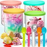 XUNIVERS Creami, Container for Ninja Creami Ice Cream Machine, 4 Units for Ice Cream, Ice Cream Machine Accessories, for Nc50