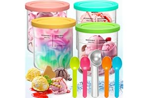 XUNIVERS 4PCS Pot pour Ninja Creamy Deluxe,680 ML Récipient pour ninja Creami pour NC500 NC501,Bacs À Crème Glacée avec Couvercle Et Cuillère,Accessoires per macchine del gelato