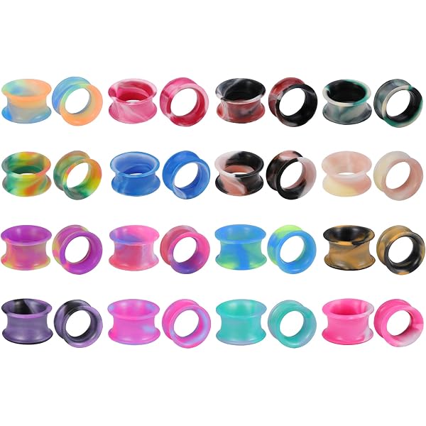 Kit D'étirement D'oreille En Verre 14G-1G | Lot De 18 Bouchons Avec Joints Toriques Pour élargissement Progressif - 9