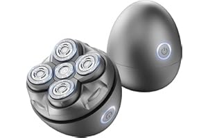 YRF Head Shavers for Men, Upgraded 5D Flexible Head Shavers for Bald Men, USB C Rechargeable, 150 Minutes Runtime, Waterproof Wet/Dry Rotary Shaver, Electric Head Razor for Home, Travel (D5/Gray)