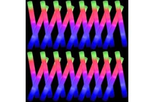 YQXTOOEL 102pcs Giant Glow Foam Sticks,Foam Glow Sticks for Wedding,Light up Batons,3 Multi-modes Color Flashing Wand for Party Supplies Kids Party,Birthday,Weddings,Gifts for Kids
