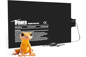 iPower Heizmatte Terrarium Regelbar mit Thermostat Temperaturregelung, Terrarium Heizkissen Heizung für Reptilien Amphibien, 16W, 20 x 30,5 cm