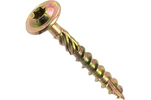 AERZETIX - C67443 - Lot de 100 Vis à bois Ø5x40mm à tête large bombée - à empreinte étoile Т25 - en acier zingué - menuiserie, contreplaqués, agglomérés, mélaminés