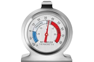 LINKHOOD Kühlschrank-Thermometer, große Zifferblatt Gefrierschrank Kühlschrank Thermometer, klassische Serie Temperatur-Thermometer für Kühlschrank Gefrierschrank Kühlschrank Kühler (1Pack)