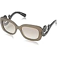 Prada SPR 27O UBU-4O0 - Dark Brown Matte Trasparent/Gradient Brown Silver by Prada for Women - 54-19-135 mm Sunglasses