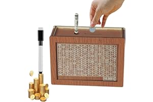 HELOVGE Geld sparen,Spardose,Deine sparbox,Sparschwein,Holz spardose,Sparbox mit Zahlen ankreuzen für Hilft Erwachsene und Kindern Gewohnheit Zum Sparen