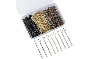 HUSAIHU 150 Pcs Gold Brown and Black Bobby Pins, 5cm Hair Grips Hair Pins for Women, Invisible Wave Hair Grips with Storage Box, Hair Styling Accessories (StyleA-Brown&Gold&Black)
