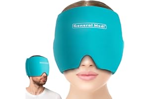 ‎GENERAL MEDI General Medi Kopfschmerz- und Migräne-Eispackung, Kältetherapie, Migräne-Linderung, Kopfschmerz-Eis-Hut-Kältekompresse, ideal für Verspannungen, Nebenhöhlen und Stressabbau