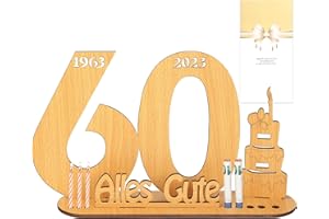 AYIXIWARZ Geschenke Zum 60 Geburtstag Mann 60 Geburtstag Frauen Geburtstag Geldgeschenk Holz, Geldgeschenk, Holz Schild GäStebuch, 60 Eburtstage Und JubiläEn, Geschenke Freunde Freundin Familie MäDchen Junge