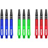Red Dragon Nitrotech dart şaftları, paket başına 3 adet (toplamda 9 şaft) puan kartlı