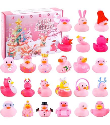 SULOLI Calendario Avvento Paperelle 2025 Bambini,Paperelle in Gomma Divertenti,Calendario Dell Avvento Regalo di Natale per Bambini,Ragazzi