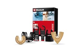 EINHELL ACCESSORIES Originale set multiutensile Einhell da 6 pz. (lama da taglio a tuffo BIM, lama da taglio semitonda HCS, lama da taglio a tuffo CrV, lama da taglio semitonda in metallo duro, raspa a delta, raschietto)