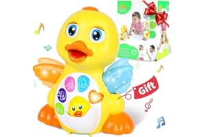 EASTSUN 6 in 1 Baby Toys 1 Year Old Girls Boy Gifts,6 Months Plus,Light Up Music Singing Dancing Crawling Walking Interactive Yellow Duck Toy 6 12 18 months,1 year old girl baby Toddlers gifts,1st birthday