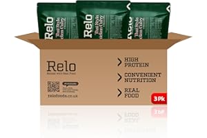 Relo Thai Style Chicken Curry | 350g Ready-to-Eat Survival Food Pouches | Camping Food Pouches with High-Protein High-Fibre, Low-Fat, Low-Sugar, Low-Cal, Low-Carb, Keto-Friendly (3 Pack)