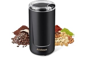 Andizun Electric Coffee Grinder, 350W Coffee Beans Grinder, 80g Large Capacity, One-Touch Operation, 304 Stainless Steel Blades, Ideal for Coffee Beans, Pepper, Grain, Spice, Nuts