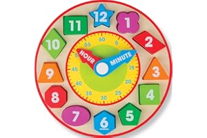 Melissa & Doug Formsorteringsklocka (utvecklingsleksak, robust träkonstruktion, utveckla klockfärdigheter)