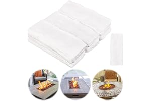 PEUTIER 24pcs Table Top Firepit Ceramic Wool Sponge Replacement Parts, for Indoor Bio Ethanol Fire Pit Tabletop to Extend Burn Time Firepit Ceramic Wool for Table Bioethanol Firetpit Fireplace Accessories