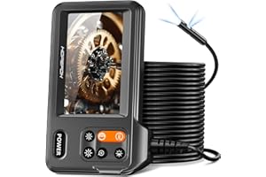 Dual Lens Endoscope Inspection Camera, Hopefox 4.3'' IPS Screen 1080P HD Borescope Inspection Camera with 8+1 LED Lights, IP67 Waterproof DrainCamera, 16.5ft Flexible SnakeCamera, Gadgets for Men