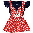 ICABLE Girls Pure Cotton Polka Dot Printed Knee Length Skirt and Top Dress Years