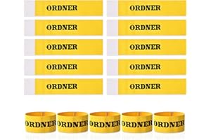 jiawaggag 10 Stück Armbinde Klett armbinde Ordner ordnerbinden armbinden Set Binde Armband Trainingsausrüstung und Spiel Zubehör (Fluoreszierendes Gelb)