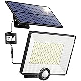 Pxwaxpy 1 Pezzi-Luce Solare LED Esterno [204LED] Lampada Solare da Esterno con Sensore di Movimento, IP65 Impermeabile Farett