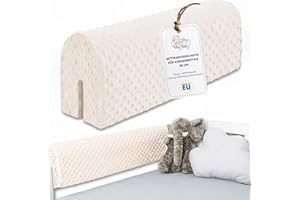Totsy Baby Chichoneras Cuna Parachoques cunas Bebe 90 cm - Protector Anti caida y Golpe Espuma de Barrera Seguridad niños y niñas para Cama Protection de Valla y Borde Infantil Beige Claro