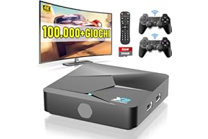 Kinhank Console Retro Game, Super Console X2, Console Giochi con 100.000+ Videogiochi, 60+ Emulatori, EmuELEC 4.5 /Android 9.0 in 1, BT 5.0, con 2 controller, 256GB
