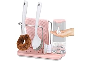 KKMOL Zestaw 7 automatycznych dozowników mydła – 340 ml dozownik mydła w piance, elektryczny dozownik mydła z ociekaczem, kabel do transmisji danych, 2 x szczotka, 1 x głowica szczotki, 1 x ręcznik, 1