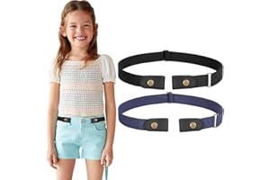 WERFORU Kids Elastic Belts No Buckle Stretch Belt for Boys and Girls, Invisible Adjustable Elastic Buckle Free Belt for Jeans Pants