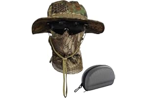 QMFIVE Gläser Taktische Boonie Hut Schal Unisex Camouflage Abgerundete Hut Fischer
