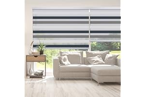 Estores Noche y Día Premium con Galería y cadeneta en Aluminio Máxima Calidad, Estores enrollables con Doble Tejido, Estor Noche y Dia | Color Tricolor, 140 cm x 250 cm STORESDECO