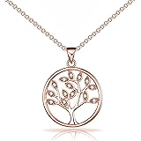 Philip Jones Rose Gold Plated Tree of Life Necklace Created with Zircondia® Crystals