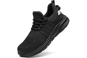 LUPWEE Safety Trainers for Men Women Slip Resistant Steel Toe Cap Trainers,Comfortable Lightweight Puncture Proof Safety Work Shoes Construction Work Utility Shoes
