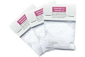 SCHNEEKUGELHAUS 3 x 3 g de nieve fina para bola de nieve para manualidades, para bolas de nieve, juego de manualidades, bola de nieve personalizada, 40010