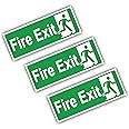 Fire Exit Signs Self Adhesive Vinyl 26pcs, Waterproof Mixed Set Decals Fire Exit & Door Signs