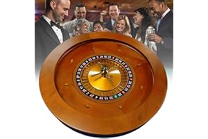 LFFWYNOG Roulette Wheel, Portable Casino Set, Wooden Roulette Wheel, Turntable, Casino Quality Precision Bearing, Chrome Plated Brass Tower, Very Smooth Rotation, Single 0-20 Inches