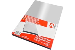 Albyco Cubiertas Transparentes Brillantes, Portadas para Encuadernar de PVC Grosor 0,15 mm/150 Micras, Tamaño A4 (210 x 297 mm), Hojas plastico PVC