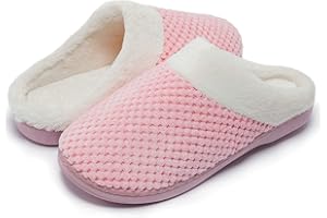 Kuako Chaussons Doublées en Peluche Femme Anti-dérapant À Mémoire D'intérieur Hiver Confort Chauds Accueil Pantoufles, Noir, 36/37 EU