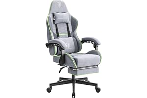 Dowinx Gaming Chair for Adults, Computer Chairs with Footrest, Ergonomic PC Chair with Massage, Office Chair with Armrests, Up to 150Kg
