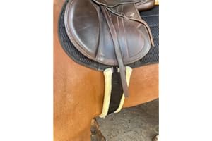 Preto Synthetic Saddle Jumping Girth Equine Elasticated Ends Soft Faux Fur/Mink/Fleece lined Strong Tear Resistant Nylon Webbing Anti-chafing Padded Equestrian Cob Full Pony