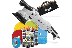 ‎DETAILMATE Auto Politur Set - Liquid Elements T4000 V2 Exzenter Poliermaschine + Menzerna Politur 250ml: HC1000, MC 2500, FF 3000, Carnauba Wachs + 4 Premium Pad + 3M Band + Mikrofasertuch - Polieren