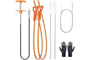 QWATUY Drain Snake Hair Drain Clog Remover Tool Set, Flexible Grabber Claw Pick Up Reacher Tool, Sink Drain Cleaner for Toilet Sewer Shower Kitchen Bathroom Tub Clogged Drains Opener Cleaning Tool