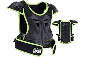 STAR AST Motorcycle Chest Protector Vest Anti-Fall Motorcycle Protective Chest&Back Support Protector for Dirt Motorcycles Snowboarding Skiing Skating Scooter