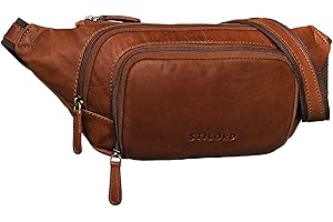 STILORD Luke Bumbag Leather Vintage Unisex Waist Bag Belt Bag for Women Men Journey Festival Smartphone Pouch Bag in Genuine Buffalo Leather