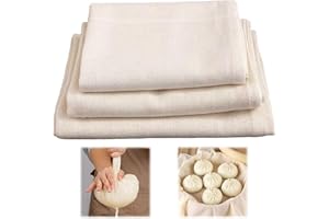 Euablfo 6 Stück Passiertuch, Cheesecloth, 40 x 40cm,50 x 50cm,60 x 60cm Käsetuch Wiederverwendbar, Abseihtuch für die Herstellung von Käse, Saft, Tee, Nussmilch, Suppe, Joghurt, Tofu