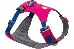 RUFFWEAR Hi & Light Dog Harness, Small Reflective Y-Shaped, Lightweight & Padded No Pull, Quick Release & 2 Lead Attachments, Size S, Alpenglow Pink