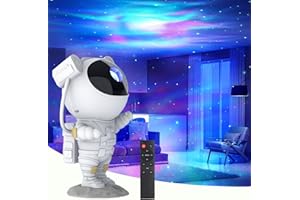 Recsg Proiettore a stella, luce notturna Galaxy, lampadario a nebbia astronauta LED con timer e telecomando, camera da letto, Natale, San Valentino e altri regali per adulti e bambini.… (While+Blue)